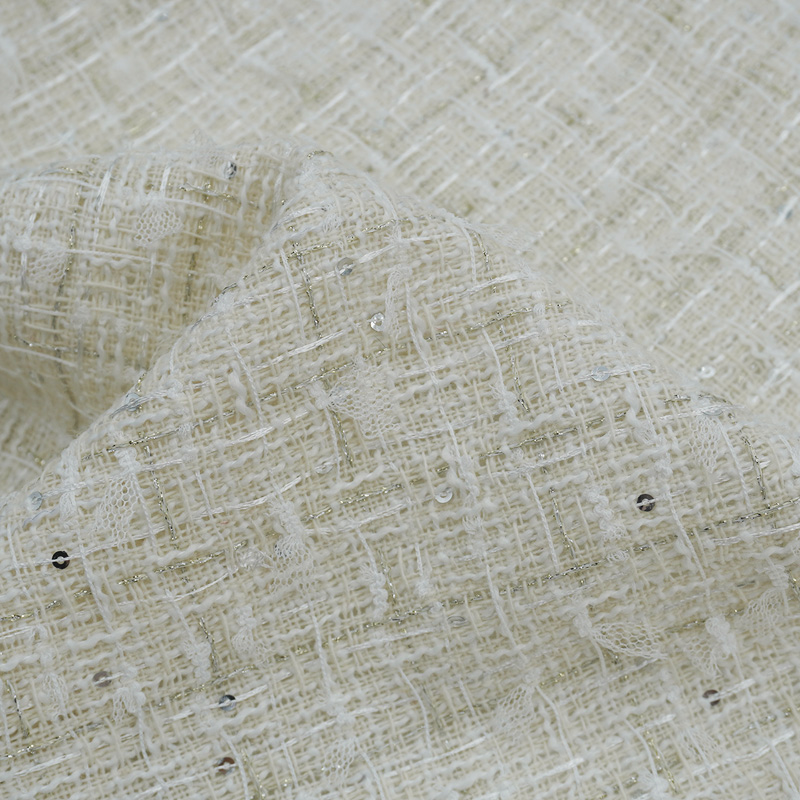 Sewing Tweed - Tessuto Tweed in Rete Avorio con