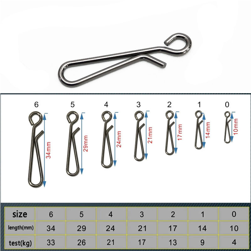 100 pz Pesca in Acqua Salata I - Hook Eye Fastener recensione e prezzo